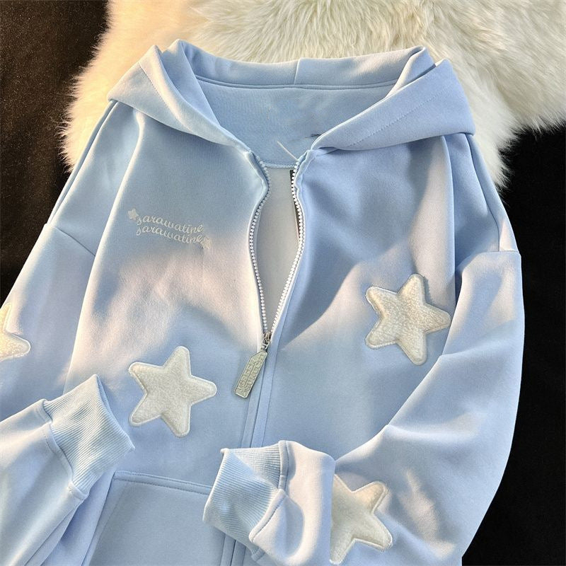 Cosmic Starry Sky Velvet Cardigan Sweatshirt