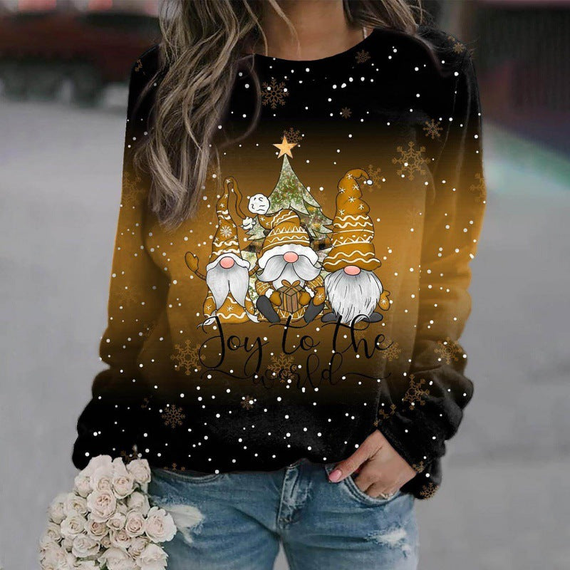 Festive 3D Print Christmas Oversized Knit Sweater