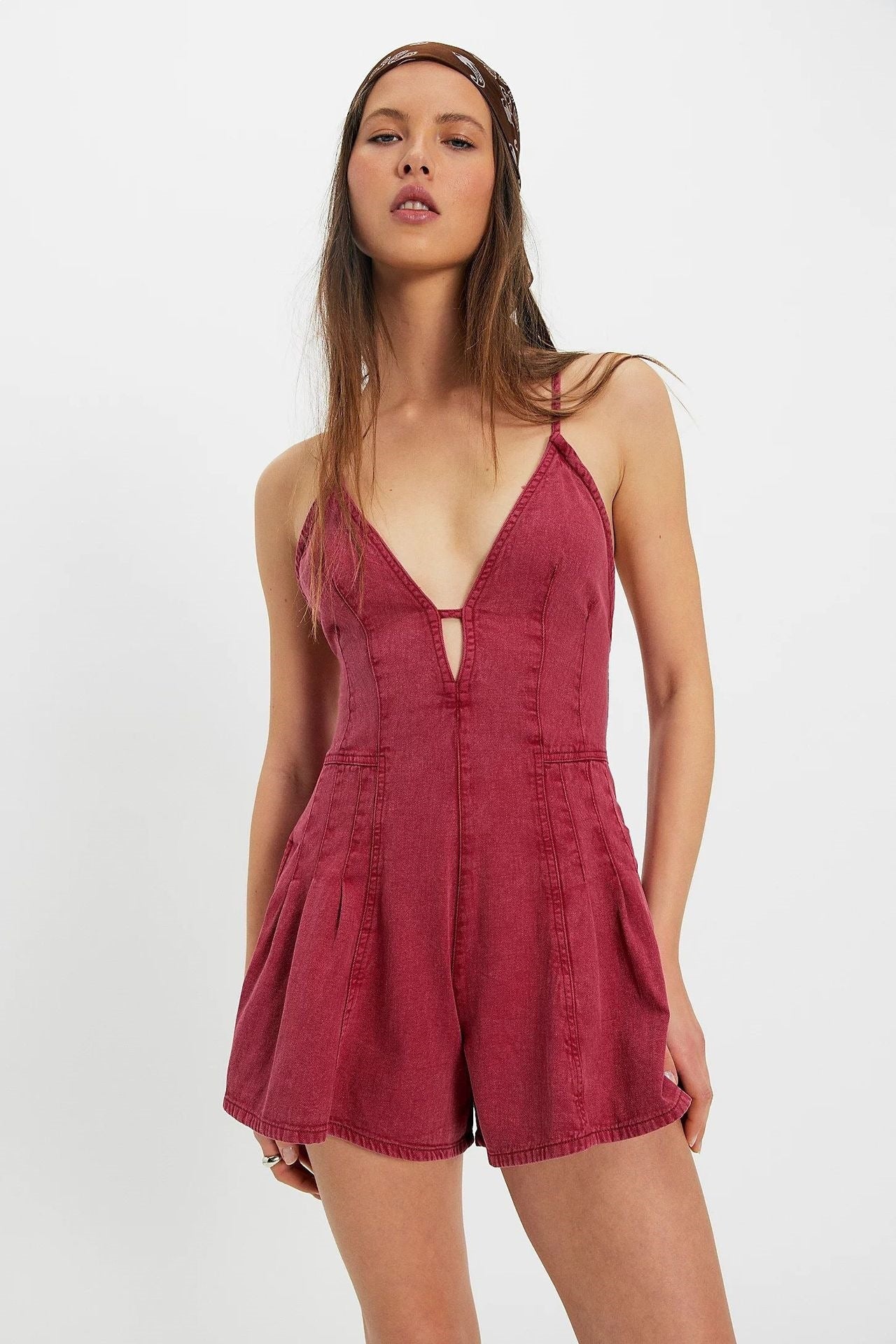 Women's Casual Loose Denim Jumpsuit Chic Sleeveless Romper