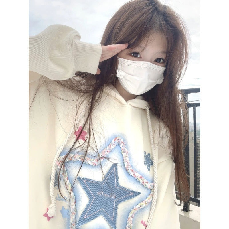 Embroidered Niche Design Hooded Sweatshirt