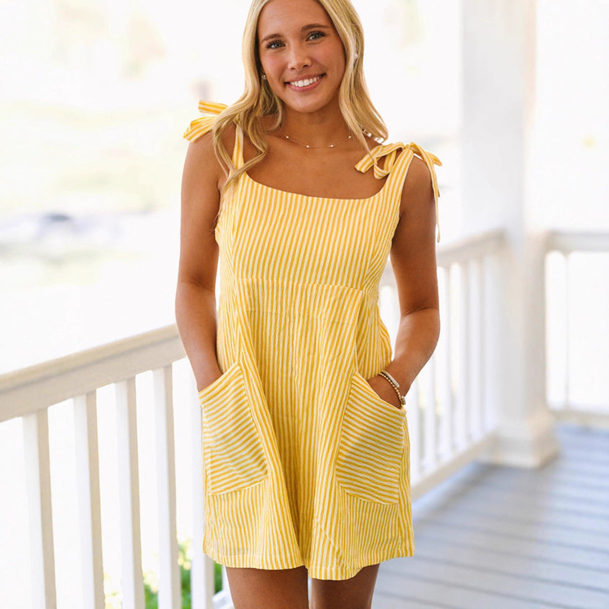 Women's Casual Striped Loose Pocket Jumpsuit