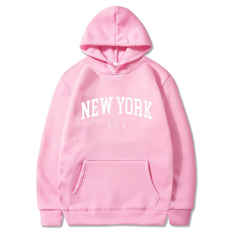 Women's Velvet Padded Printed Casual Sports Hoodie