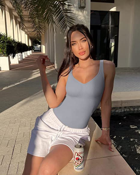 Women's Sunken Stripe Rib Sleeveless Vest Jumpsuit