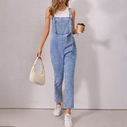 Casual Loose Denim Suspender Pants for Women