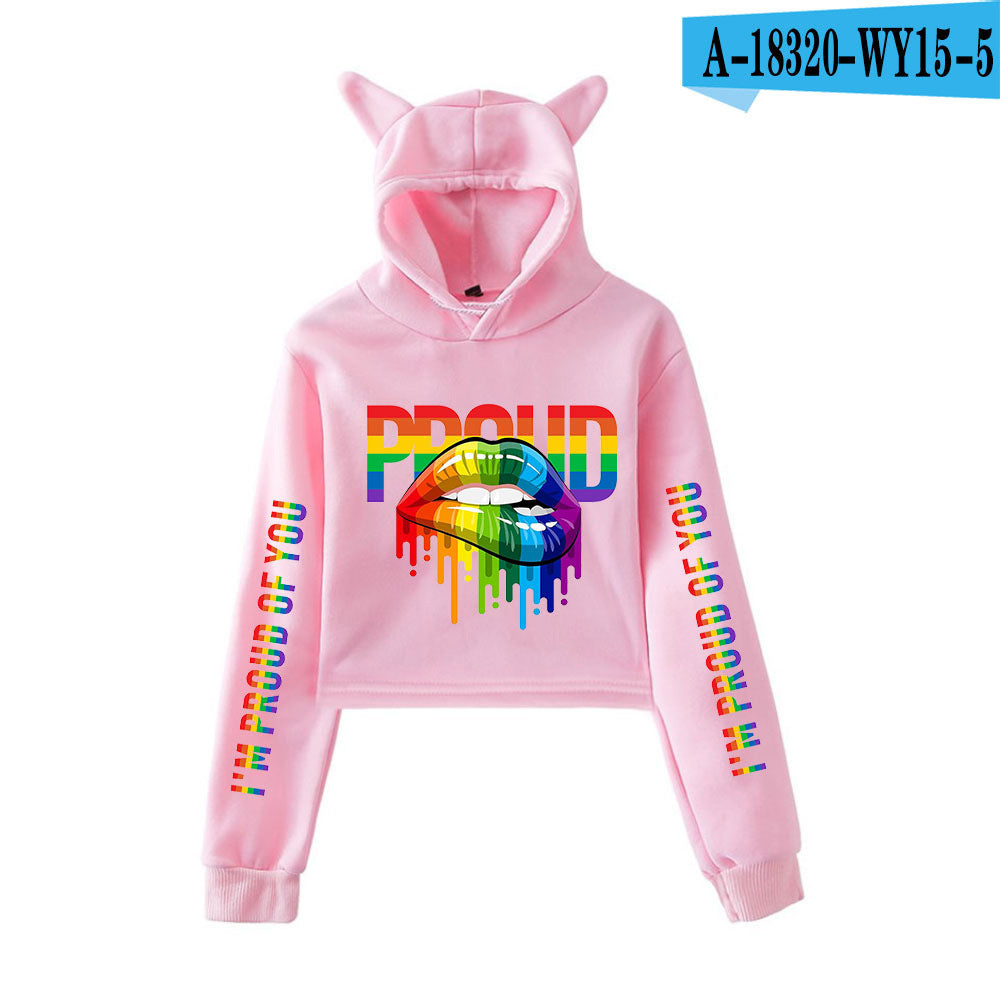 Cute Cat Ear Cropped Navel Sweater