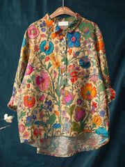 Casual Long Sleeve Shirt Animal Print