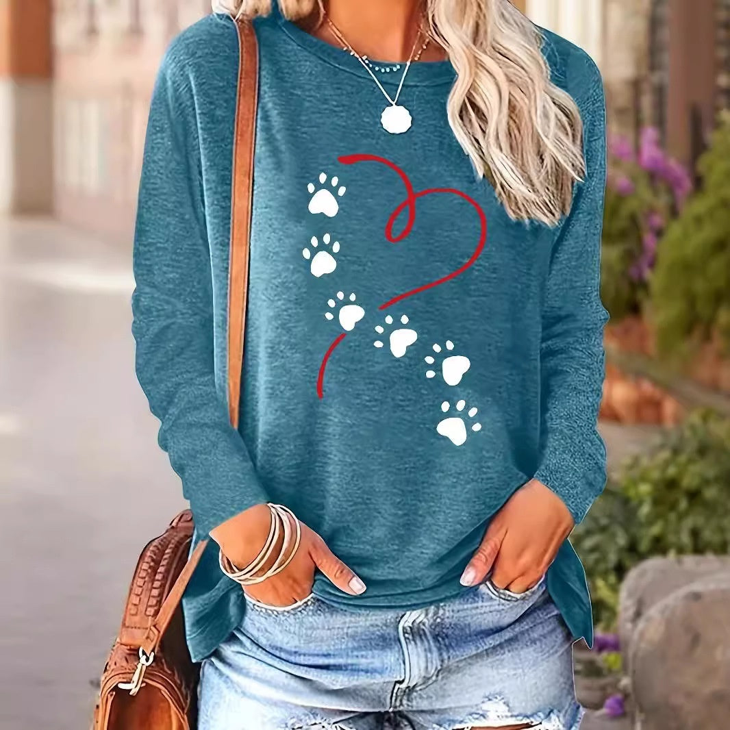 Plus Size 3D Printed Casual Long Sleeve Hoodie