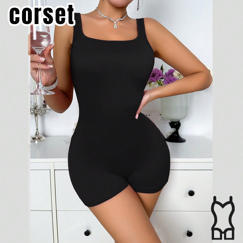 Women's Wide Strap Body Shaper Bodysuit - Tummy Control & Butt Lifter Shapewear With Push-Up Bust Support, Waist Cincher Corset For Postpartum Recovery & Firming