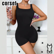 Women's Wide Strap Body Shaper Bodysuit - Tummy Control & Butt Lifter Shapewear With Push-Up Bust Support, Waist Cincher Corset For Postpartum Recovery & Firming