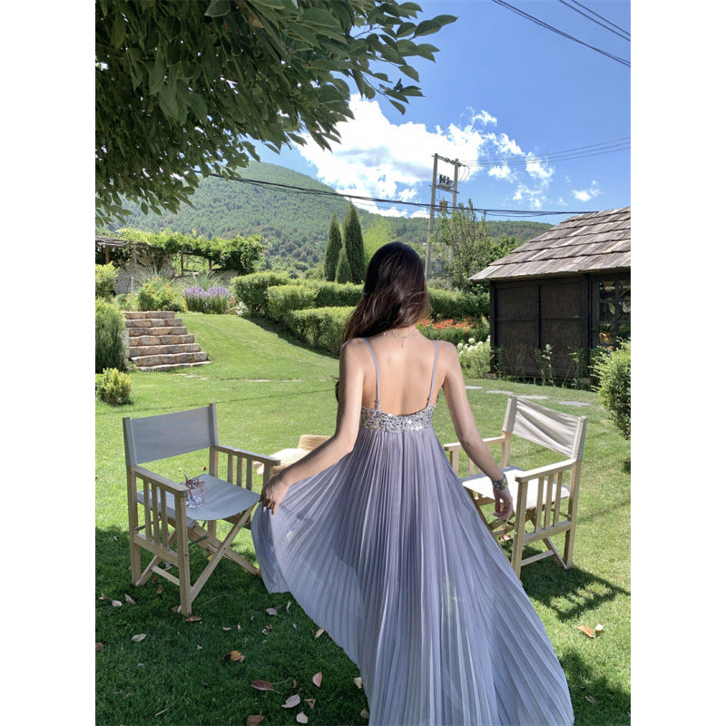 Sequin Beaded Off-Shoulder A-Line Evening Dress