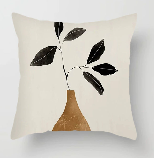 Nordic Geometric Throw Pillow - Ultra-Soft, Coffee Brown
