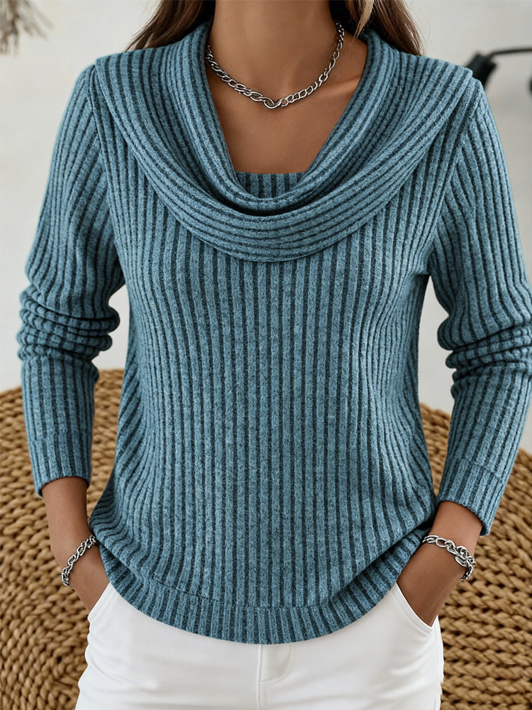 Womens Casual Loose-fit Fashionable Long-sleeve Top