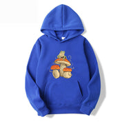Letter Print Kangaroo Pocket Drawstring Hoodie