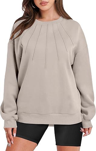 Women's Casual Pleated Round-Neck Fashion Sweater