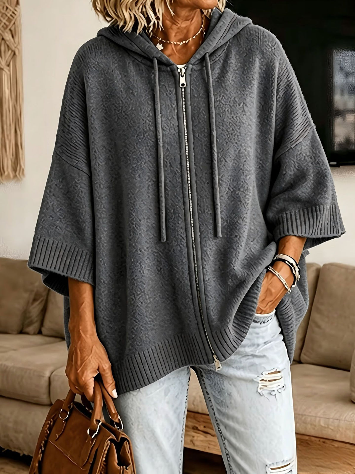 New Hooded Drawstring Sweatshirt Sweater