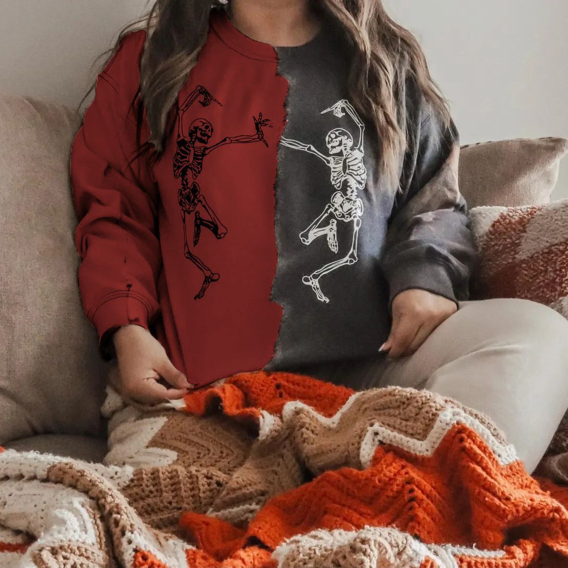 Colorblock Loose Women's Trendy Streetwear Hoodie