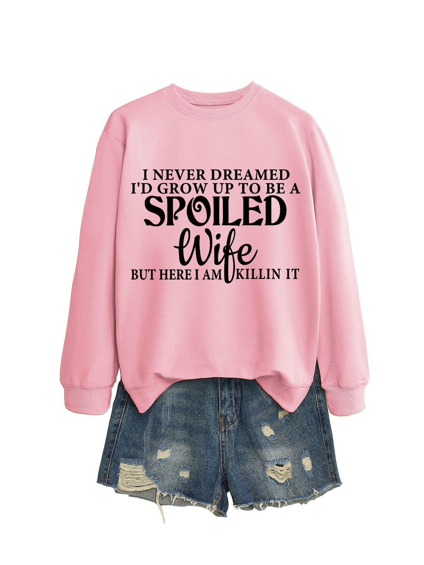 Women's Letter Print Crew Neck Casual Sweatshirt