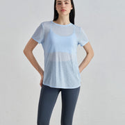 Thin Long Sleeve Loose Breathable Yoga Blouse Hollow-out Beauty Back Cross Hem Yoga Clothes