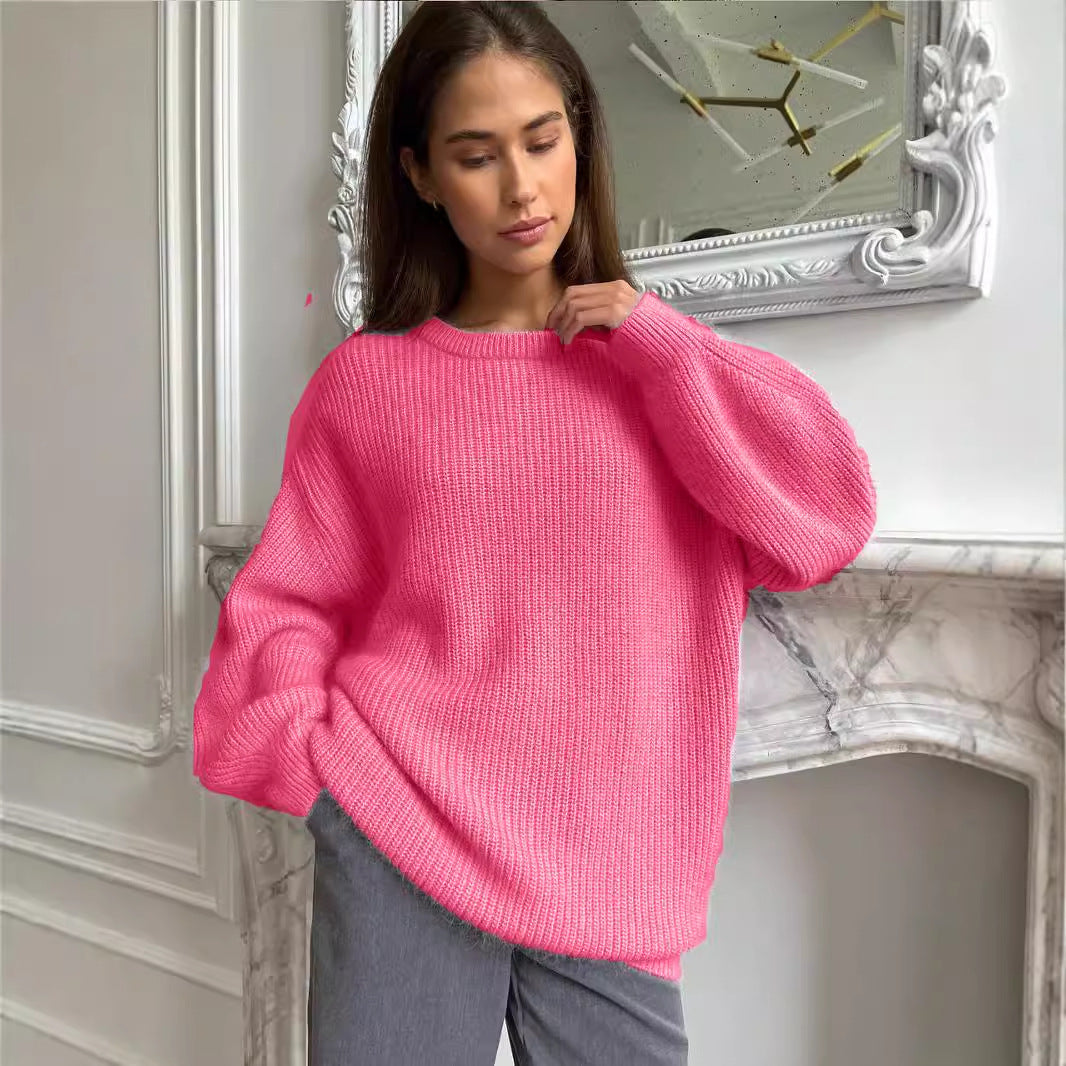 Idle Style Loose Soft Thickened Round Neck Sweater