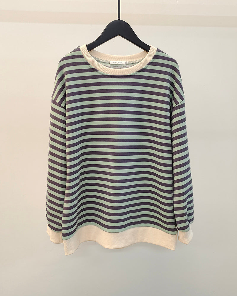 Women's Cozy Striped Knit Pullover Sweater