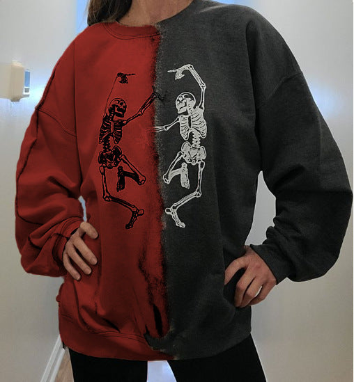 Colorblock Loose Women's Trendy Streetwear Hoodie