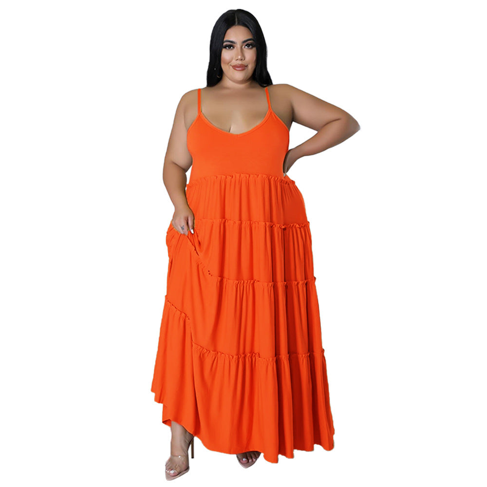 Color-added Amazon Cross-border Supply Strapless Long Doll Dress