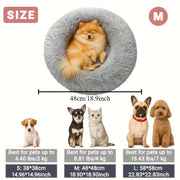 Artificial Soft Plush New Luxury Comfortable Donut Pet Pillow Bed, All-Season Use Deep Sleep Round Cushion with Thick Polyester Filling, Suitable for 3 Pets Simultaneously,