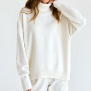 Solid-color Turtleneck Sweater for Women European and American Style