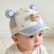 Baby Baseball Cap with Bear Print in Lightweight Fabric