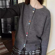 New Solid Color Loose And Lazy Style Cropped Sweater Coat