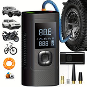 150PSI Cordless Portable Tire Inflator with Digital Gauge & LED Light, USB-C Rechargeable Air Compressor - Fast Inflation for Cars, Bikes, Motorcycles, Sports Equipment, Basketballs, Soccer Balls &...