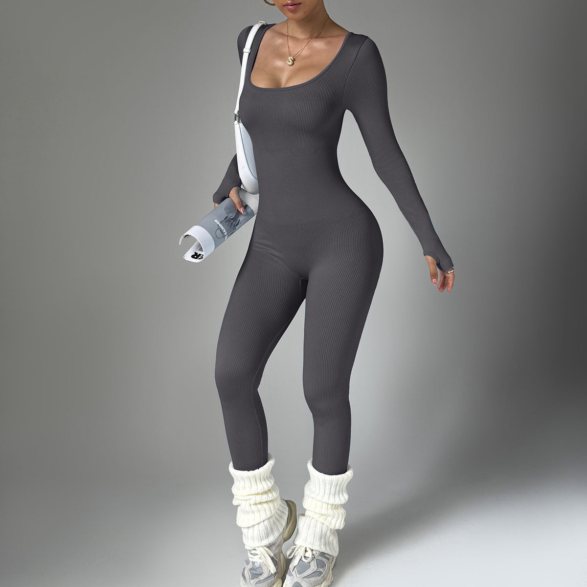 Seamless Long Sleeve Fitness Yoga Bodysuit