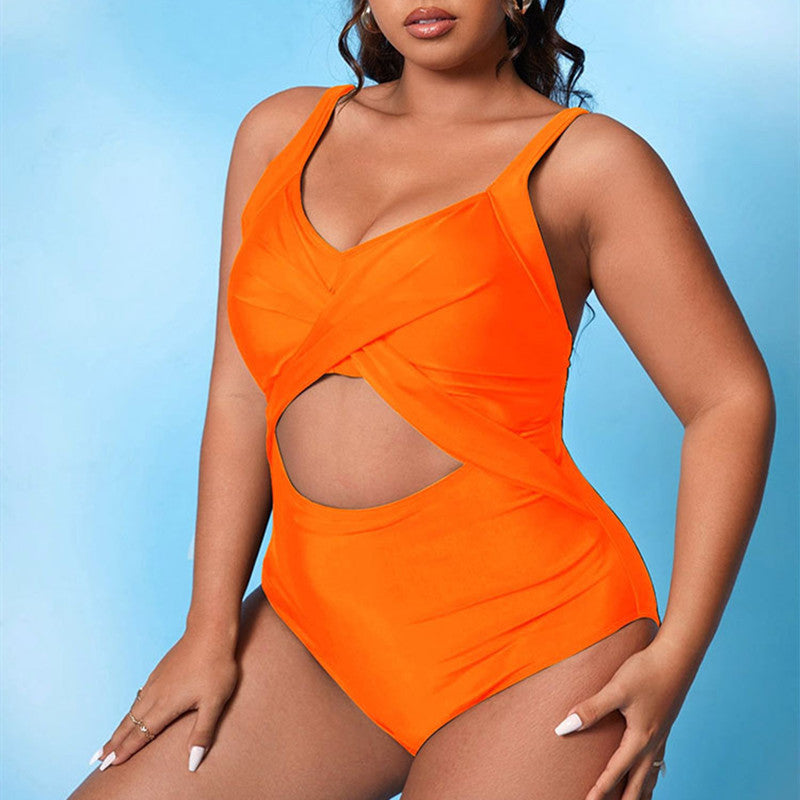 High-Waist Plus Size One-Piece Conservative Swimsuit