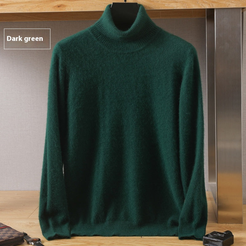Men's Cozy High-Collar Solid Pullover Sweater