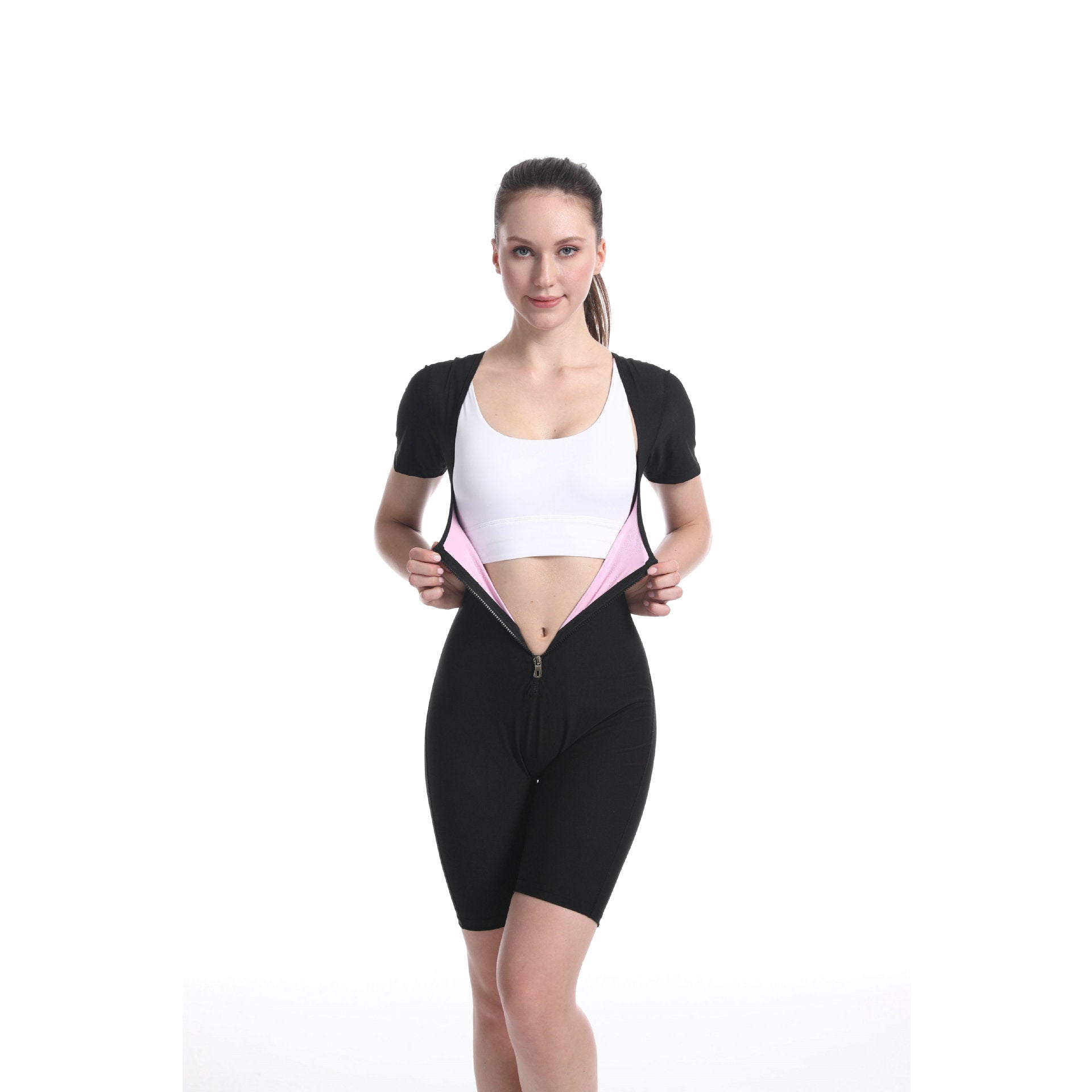 Womens Shaping Long-Sleeve Base Top And Waist-Cinching Jumpsuit
