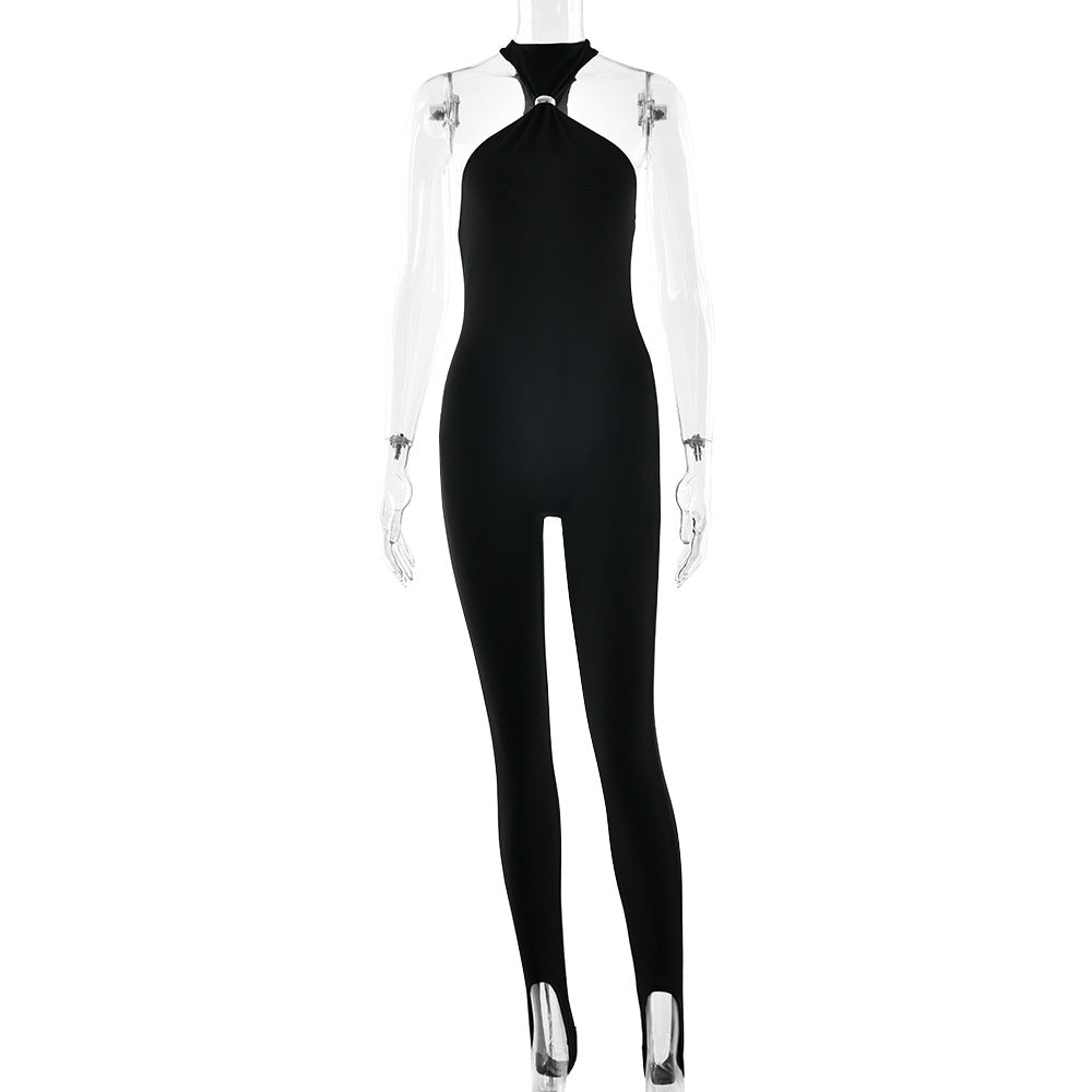 Women's Tight-Fitting Athletic Jumpsuit