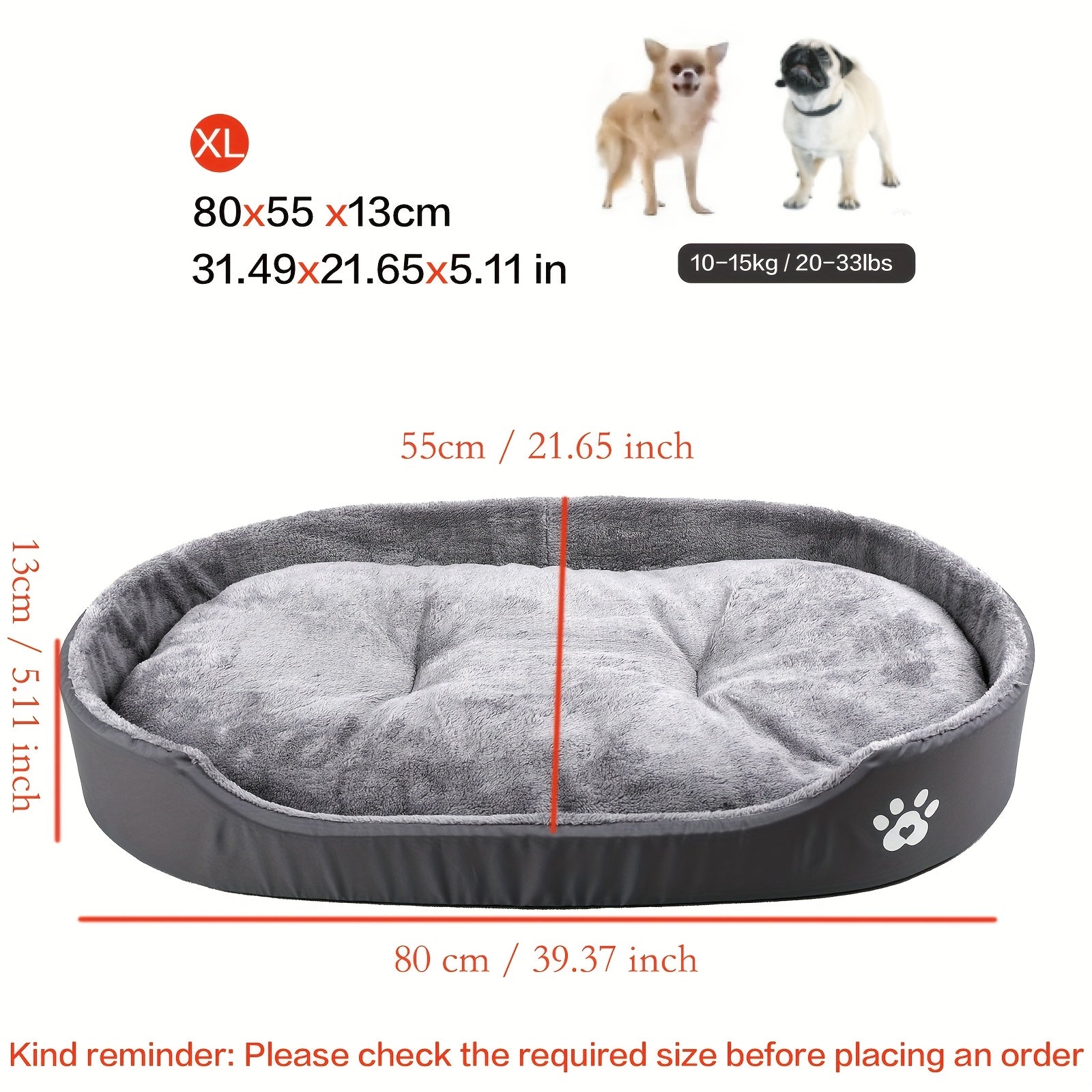 Oval Pet Bed With Enclosed Sides, Soft And Warm Polyester Fiber Dog/cat Bed, Ideal For Extra Small To Medium Dogs, Pre-assembled Comfortable Nest