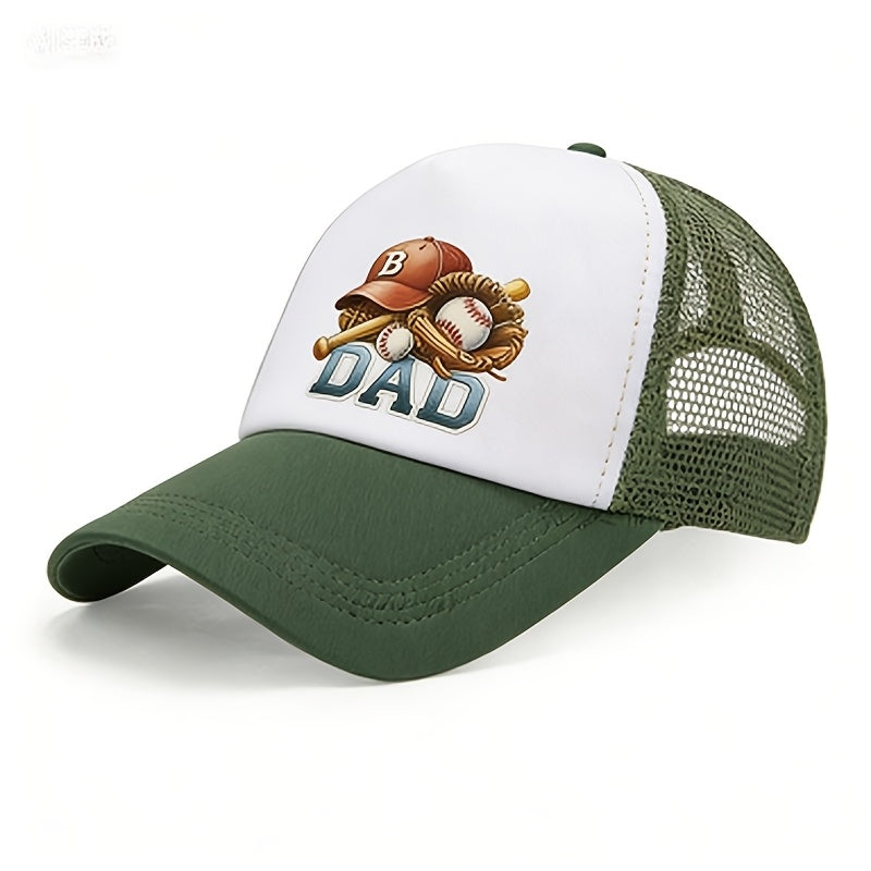 Baseball Printed Duckbill Baseball Cap with Mesh Back