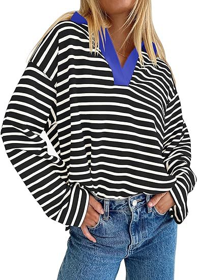 Casual Colorblock Embroidered Lantern Sleeve Pullover Sweatshirt