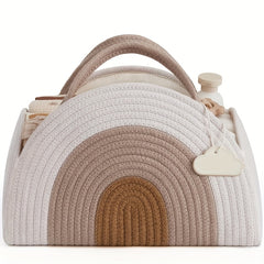 Large cotton rope diaper caddy organizer for nursery essentials