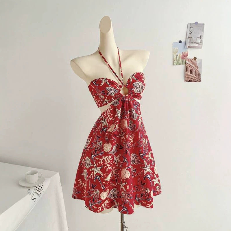 Bohemian Seaside Vacation Halter-neck Tube Dress