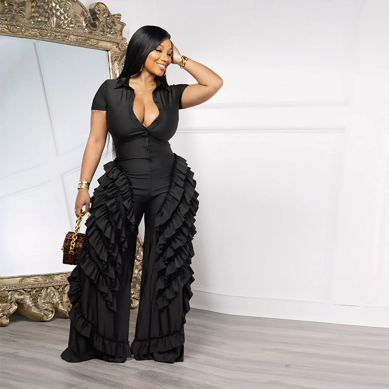 Chic Loose Fit Wide-Leg Casual Jumpsuit