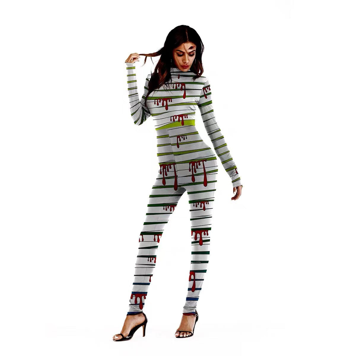 Women's Halloween Jumpsuit Blood Digital Printing