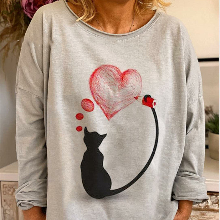 Women's Dynamic Print Loose Sweatshirt