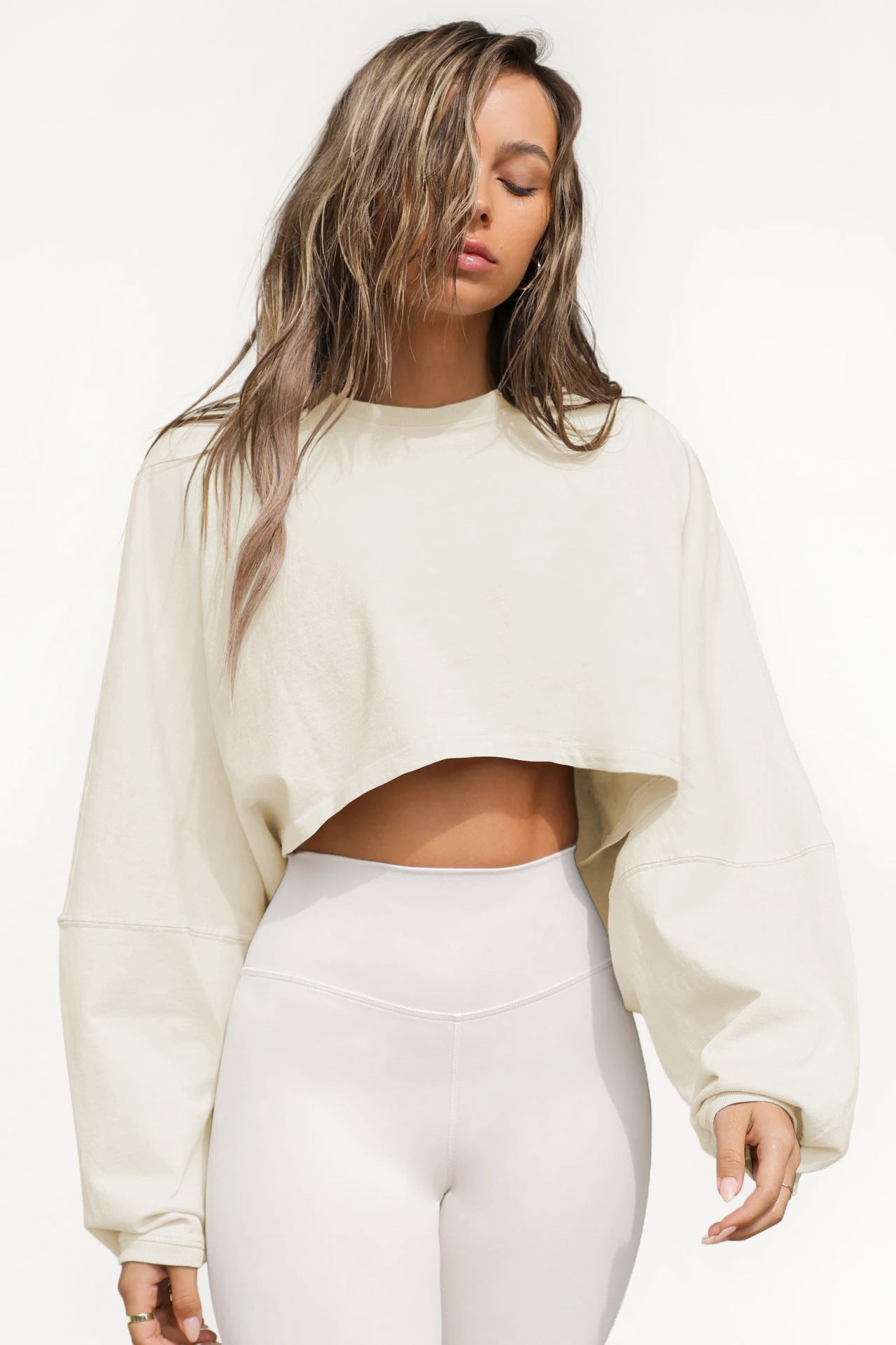 Chic Distressed Round Neck Women's Pullover Sweater