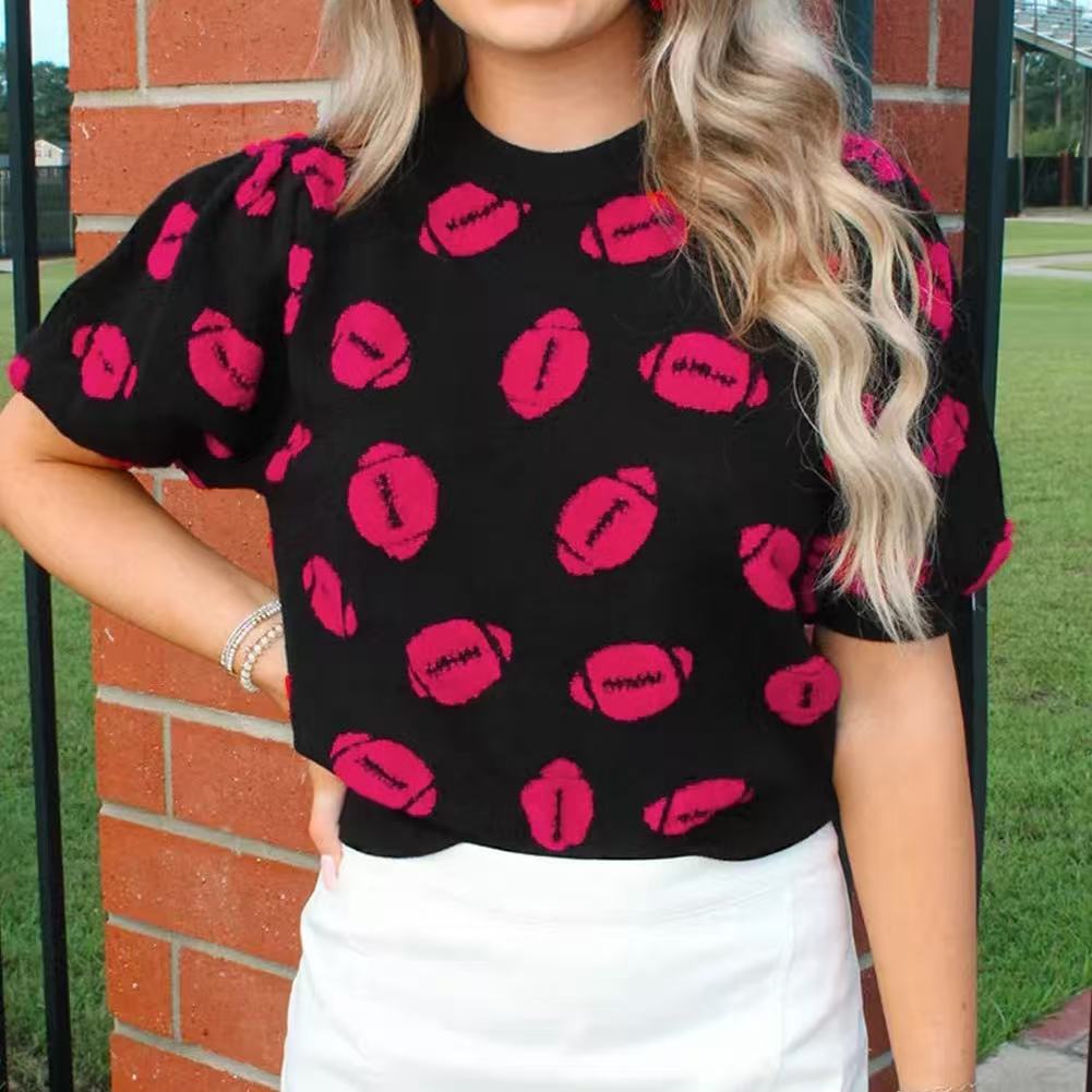 Slim-Fit Printed Short Sleeve Top – Comfortable & Stylish