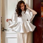 Elegant Ruffle‑Sleeve Casual Top – White or Black