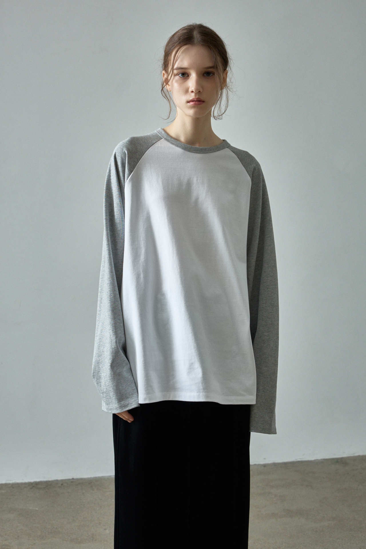 Color Block Raglan Long Sleeve Casual Pullover Sweatshirt