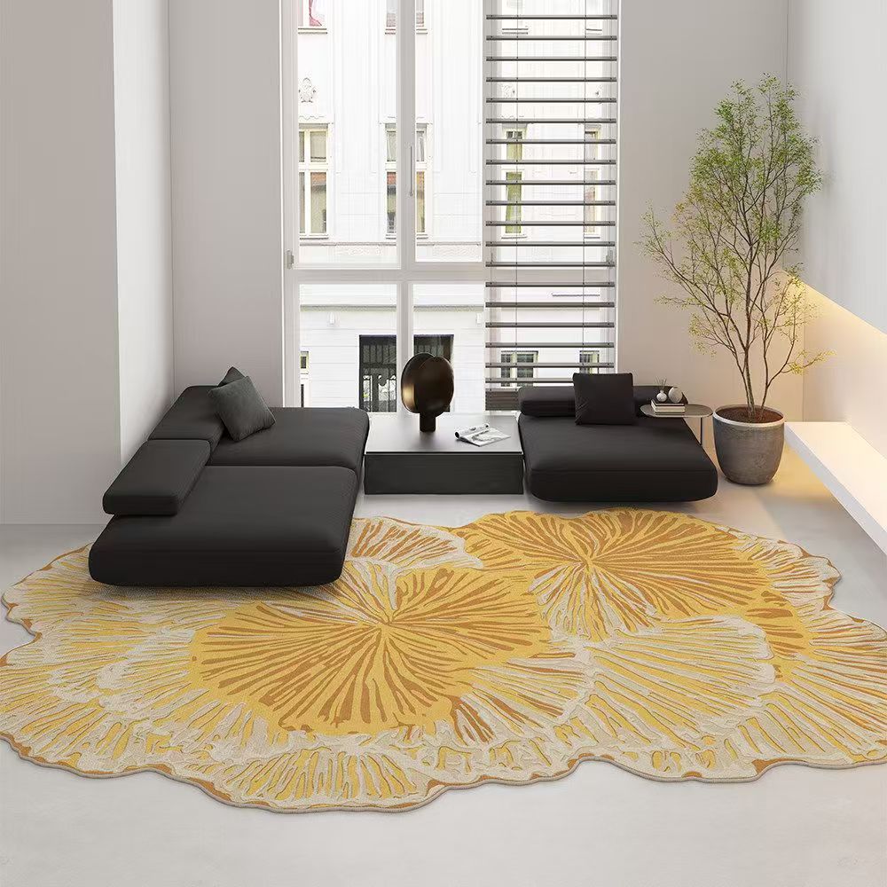 Living Room Rug Pink Shaped Cashmere Like Foot Mat