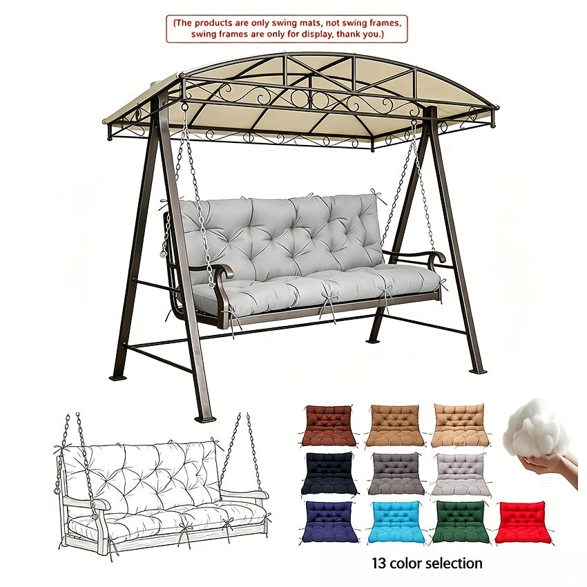 Waterproof Porch Swing Cushions 60 Inch • 2 3-Seater Replacement For Outdoor Furniture • With Backrest And Straps • Thick 5" Swing Seat Bench Cushion • Cushion Ties For Patio, Garden & Backyard • Dark Green 60''×40